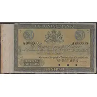 20 Dollars Colonial Bank