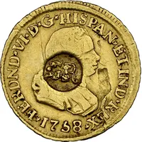 12 Shillings 6 Pence - George II Colombia - 1 Escudo, counterstamped