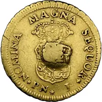 12 Shillings 6 Pence - George II Colombia - 1 Escudo, counterstamped