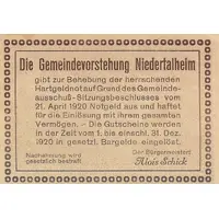 50 Heller Niedertalheim