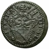 1 Quattrino - Alexander VIII Saint Peter, with year