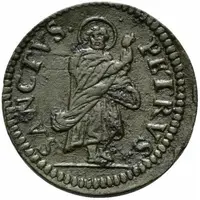 1 Quattrino - Alexander VIII Saint Peter, with year