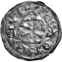 Denier - Richard I pellet in pediment