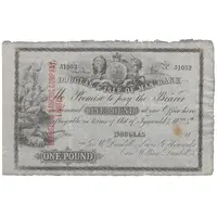 1 Pound Douglas and Isle of Man Bank-Dumbell - Overprint