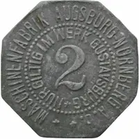 2 Pfennig - Augsburg Maschinenfabrik Augsburg-Nürnberg