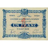 1 Franc - Chambre de Commerce d'Avignon et de Vaucluse 84