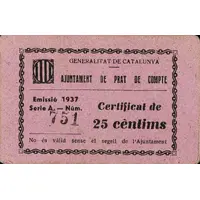 25 Céntimos Prat de Comte