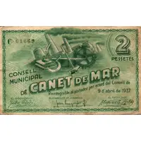 2 Pesetas Canet de Mar