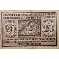 20 Mark Mansfeld Aktiengesellschaft für Bergbau und Hüttenbetrieb