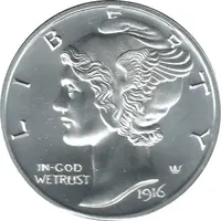 2 oz Silver Mercury Dime Tribute