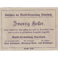 20 Heller Peuerbach, Markt-Verwaltung Peuerbach