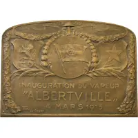 Plaquette - Maiden Voyage of the steamship Albertville