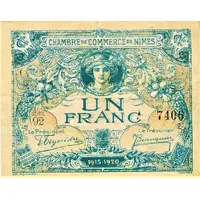 1 Franc - Chambre de Commerce de Nîmes 30