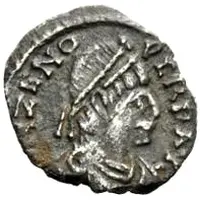 1/2 Siliqua in the name of Zeno Ravenna mint