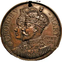 Medallion - George V and Mary Coronation The Empire Rejoices