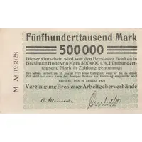 500 000 Mark Vereinigung Breslauer Arbeitgeberverbände