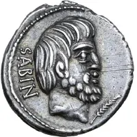 Denarius Tituria: Lucius Titurius Sabinus, SABIN / L•TITVRI