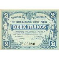 2 francs - Chambre de Commerce de Boulogne-sur-Mer [62]