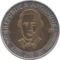 1 Peso General Urquiza, plain edge Default Category Coins Americas Argentina Argentina