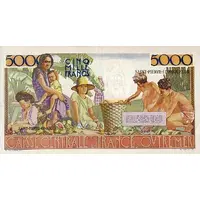 100 Nouveaux Francs / New Francs Overprint on P#29 - 5000 Francs