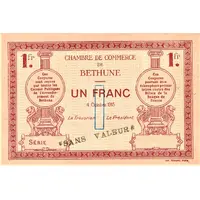 1 Franc - Chambre de Commerce de Béthune 62