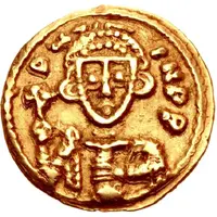 Tremissis - Liutprand and Scauniperga in the name of Justinian II