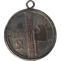 2 Lire - Mussolini Fantasy Medal Replica Default Category Medals Europe Italy Italy