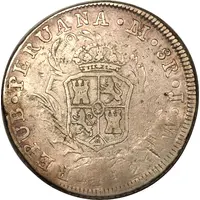 8 Reales - Ferdinand VII Countermark on Peru 8 Reales