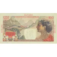 1 New Franc Overprint on 100 Francs