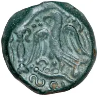 Bronze with bird in the temple