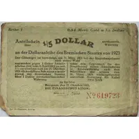 0.84 Mark Gold / 1/5 US-Dollar