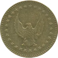 Token Eagle looking left, on both sides; thick; 28.7 mm
