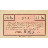 25 Céntimos Riudecanyes