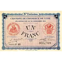 1 Franc - Chambre de Commerce de Lure 70