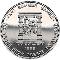 100 Guilders Olympic Games 1996, Discus Thrower