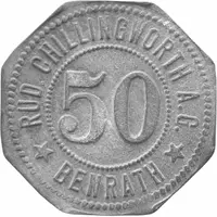 50 Pfennigs - Benrath Rud. Chillingworth A.G.