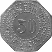 50 Pfennigs - Bautzen Waggonfabrik Busch