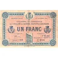 1 Franc - Chambre de Commerce de Châlon-sur-Saône, Autun et Louhans 71
