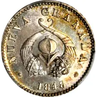 1/2 Real Republic of Nueva Granada, Piedfort Default Category Coins Americas Colombia Colombia