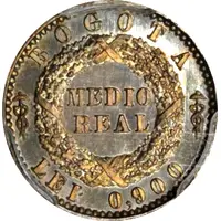 1/2 Real Republic of Nueva Granada, Piedfort Default Category Coins Americas Colombia Colombia