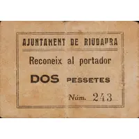 2 Pesetas Riudaura