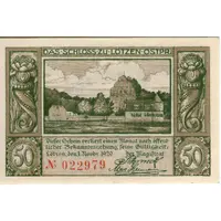 50 Pfennig red serial number