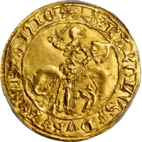 Gold Ecu with Knight - Charles of France