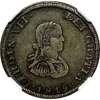 2 Reales - Fernando VII Zacatecas - Royalist Coinage