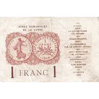 1 Franc - Mines Domaniales de la Sarre type 1920