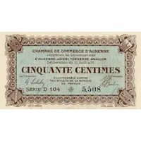 50 Centimes - Chambre de Commerce d'Auxerre [89]