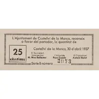 25 Céntimos Castellví de la Marca