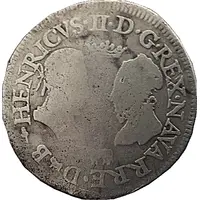 Teston - Henri II and Marguerite of Valois 4 Arms shield