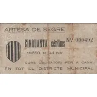 50 Céntimos Artesa de Segre