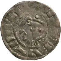 Denier - Herbert II and king Lothair Troyes mint, degenerate legends